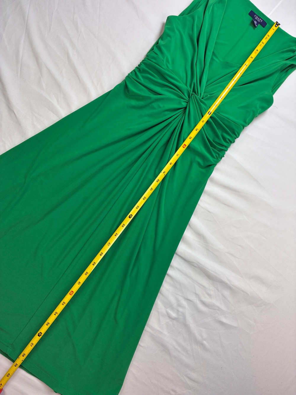 Chaps Green Sleeveless Twist-Front Midi/Maxi Dress - Picture 4 of 14